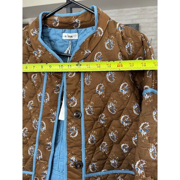 NWT In Loom Mocha Martha Floral Quilted Barn Puffer Jacket Womens Size Large - Picture 4 of 10